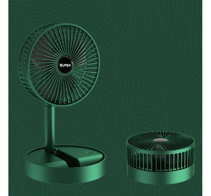 Мини вентилятор Folding Fan с USB и аккумулятором — 360° поворот, таймер, 3 скорости
