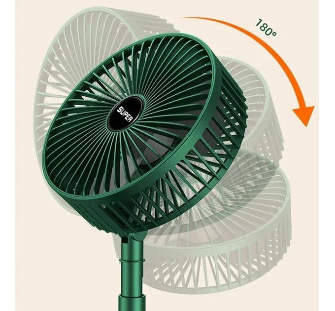 Мини вентилятор Folding Fan с USB и аккумулятором — 360° поворот, таймер, 3 скорости
