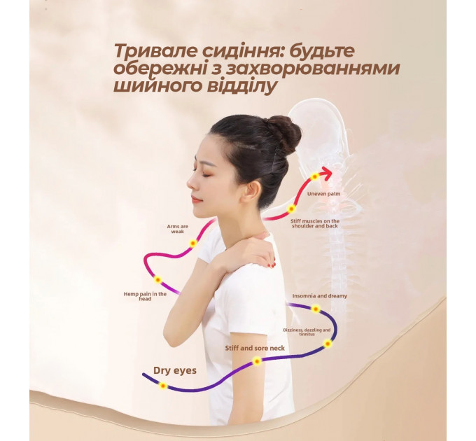 Электрический массажер для шеи Neck Kneading Electric Massager с инфракрасным прогревом
