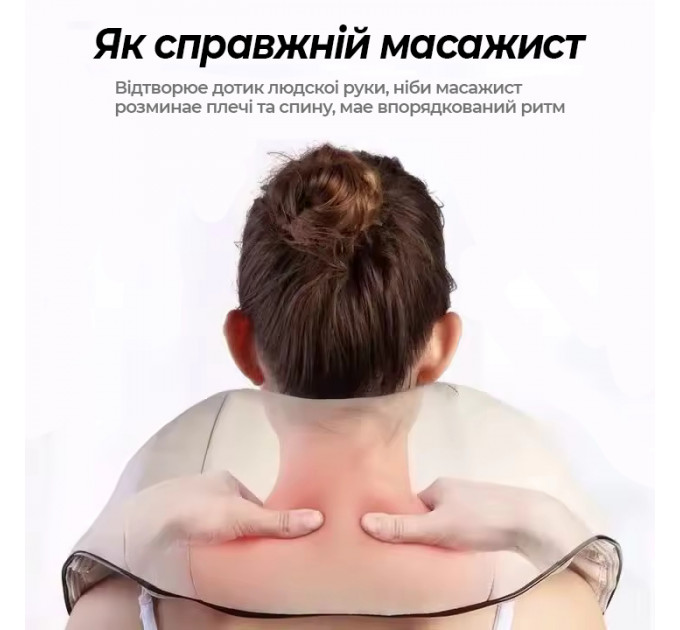 Электрический массажер для шеи Neck Kneading Electric Massager с инфракрасным прогревом
