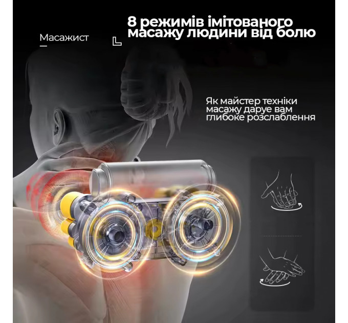 Электрический массажер для шеи Neck Kneading Electric Massager с инфракрасным прогревом