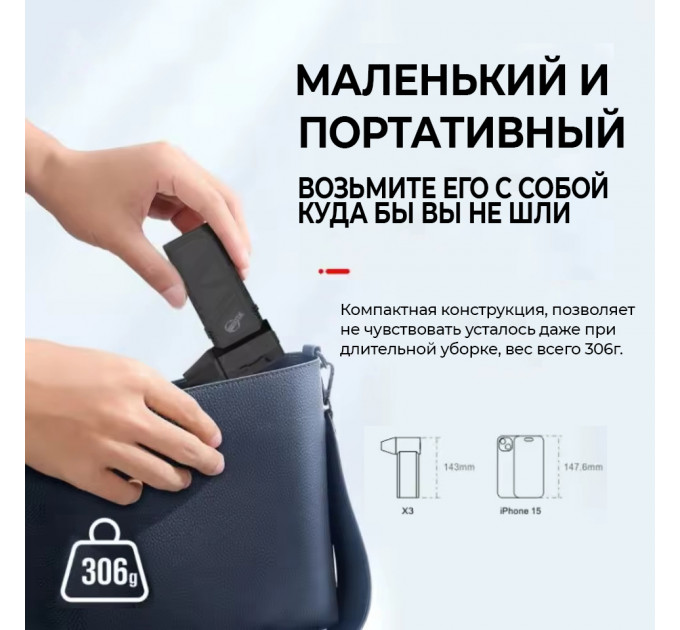 Портативный турбовентилятор TurboAir 130000 об/мин с аккумулятором 8000 мАч