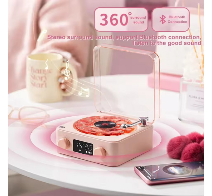 Ночник-ретропроигрыватель Vinil Waves с Bluetooth и аккумулятором