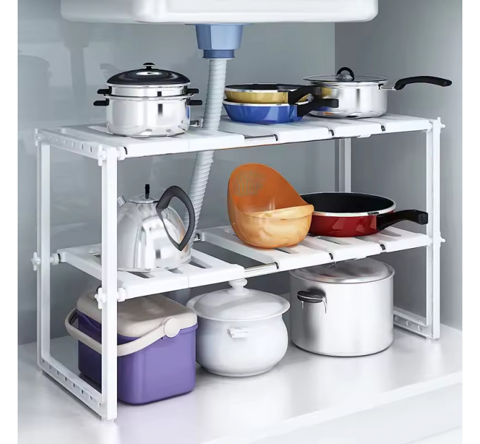 Кухонная полка Kitchen Rack – регулируемая система хранения под раковину и стол