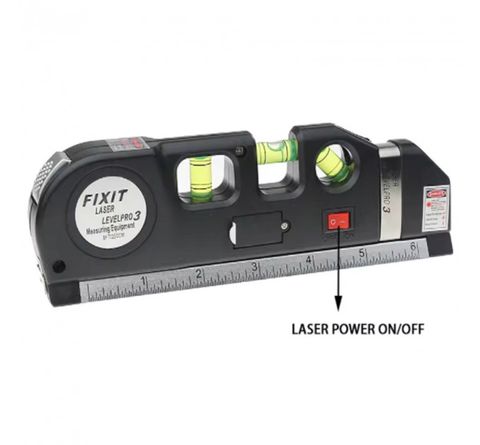 Лазерный уровень FIXIT Pro 3 — профессиональный мини-уровень с рулеткой и 3 глазками