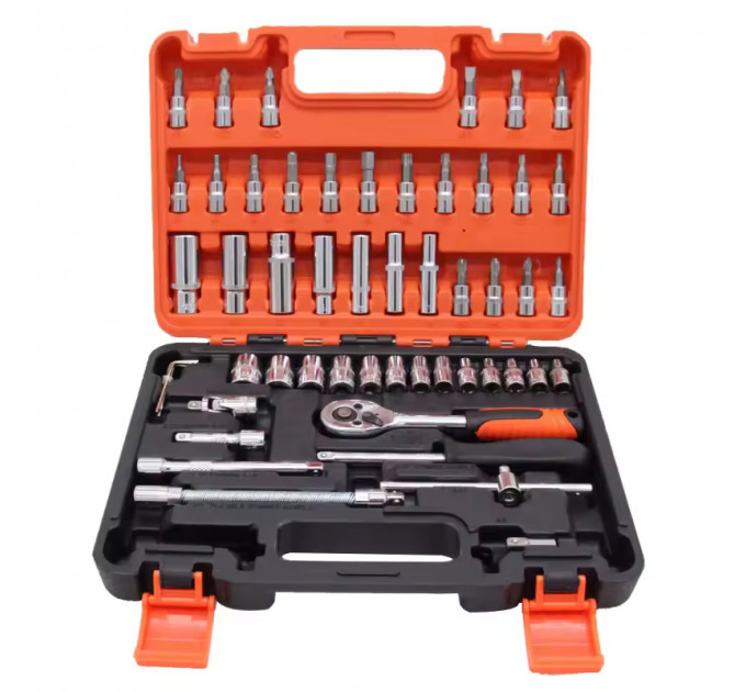 Набор инструментов New Tools 53 предмета | 1/4" Cr-V | Трещотка, биты, головки