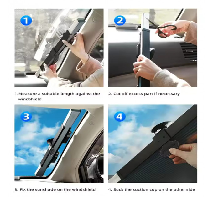 Жалюзи солнцезащитные Avto Comfort PRO 155×70 см на лобовое стекло автомобиля