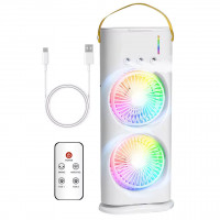 Напольный двухуровневый вентилятор с охлаждением Double-Ended Spray Fan 3в1