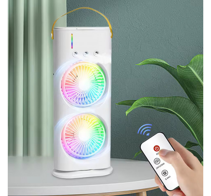 Double-Ended Spray Fan – инновационный вентилятор 3 в 1: мощный обдув, водяной туман и LED подсветка
