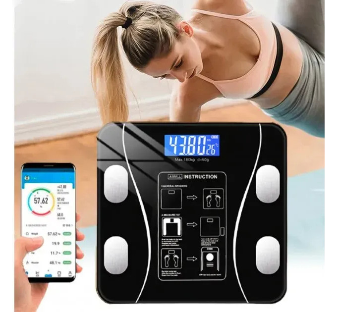 Напольные умные весы A-8003 с Bluetooth — 13 показателей, до 180 кг