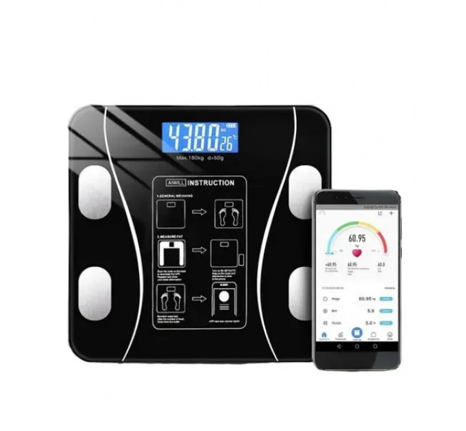 Напольные умные весы A-8003 с Bluetooth — 13 показателей, до 180 кг