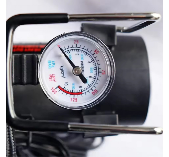 Компрессор Heavy Duty 12V — давление 150 PSI, производительность 35 л/мин, манометр