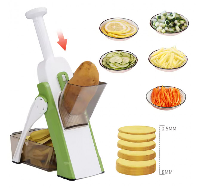 Овощерезка Safe Slice Mandoline — регулируемая толщина, 4 режима нарезки и защита пальцев