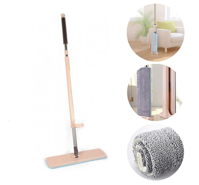 Швабра с отжимом Spin Mop 360 – телескопическая ручка, вращение 360°, микрофибра